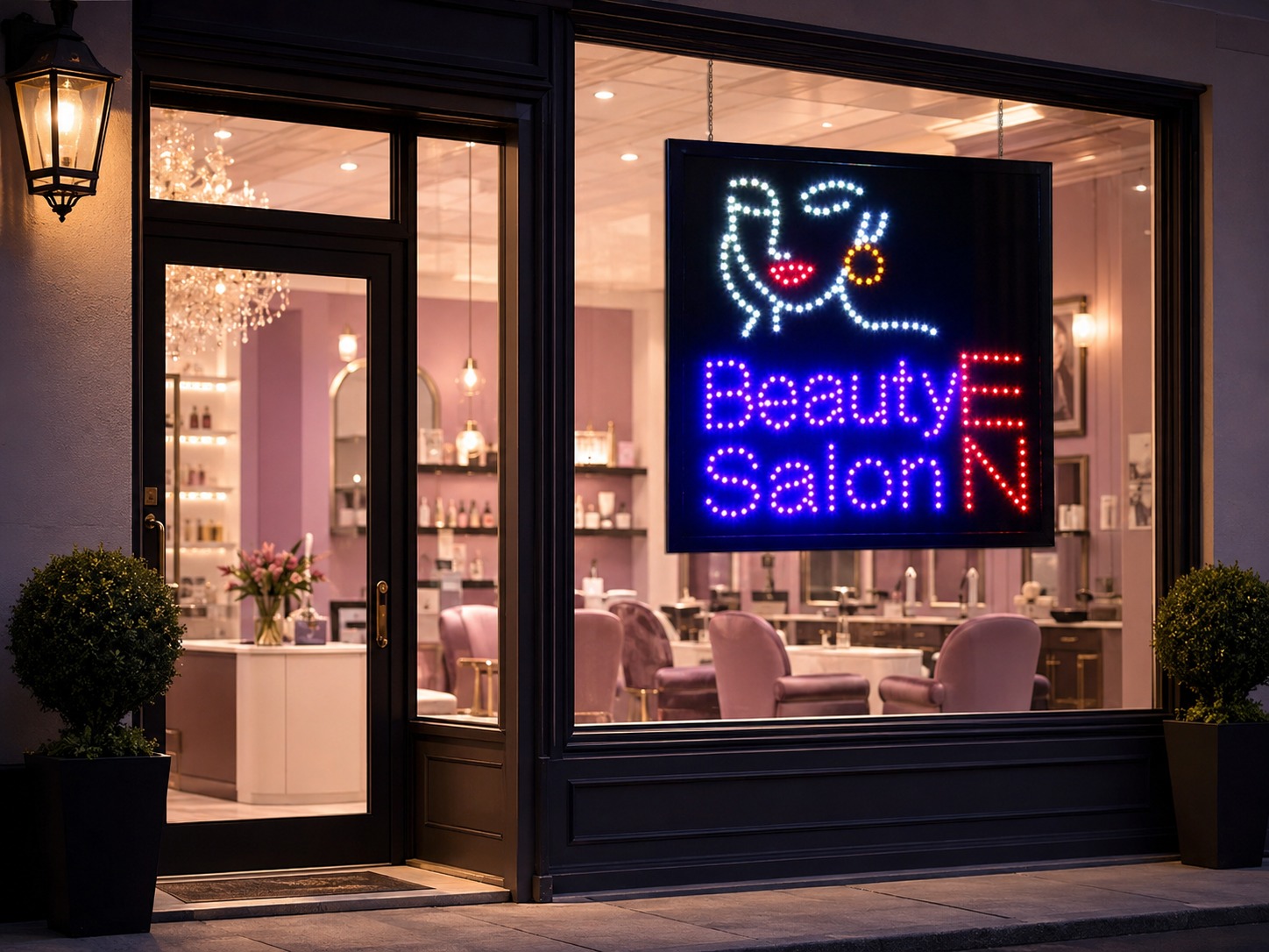 Large 2 mode Flashing BEAUTY SALON led new window Shop signs