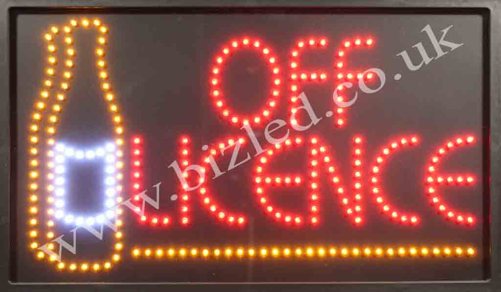 QUALITY FLASHING OFF LICENCE LED new window shop signs