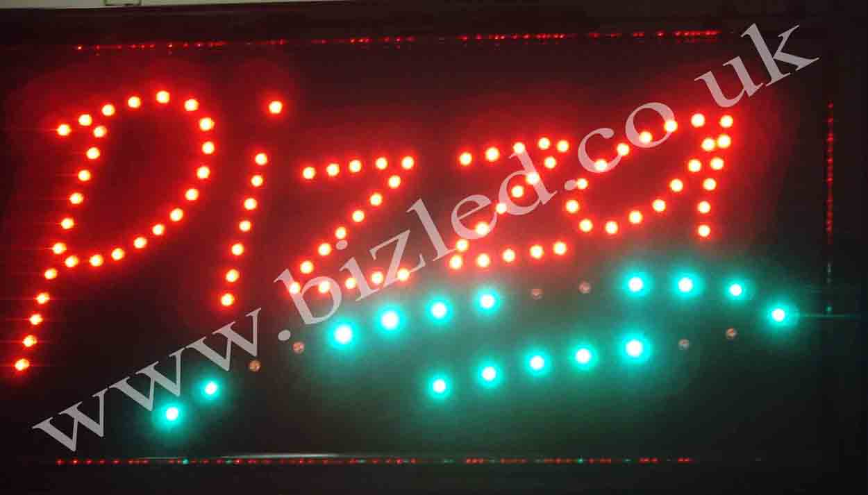 2 mode Flashing PIZZA catering food led new window Shop signs