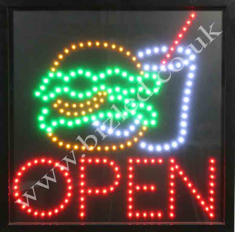 QUALITY FLASHING BURGER catering LED new window shop signs