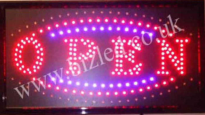 2 mode Flashing OPEN large led new window Shop signs