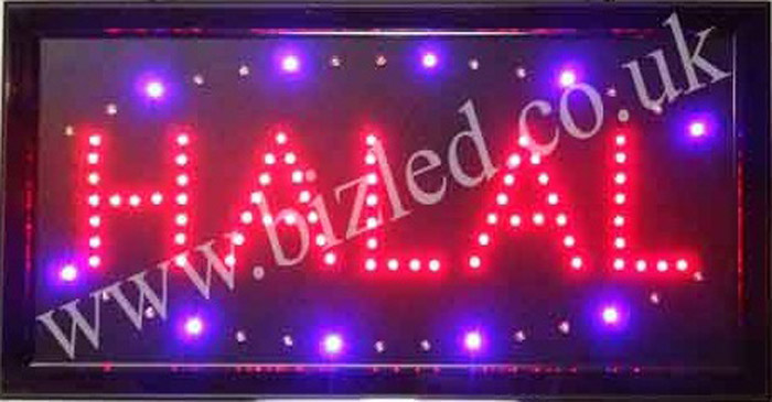 2 mode Flashing HALAL catering food led new window Shop signs