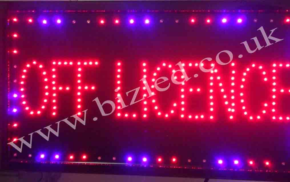 Large 2 mode Flashing OFF LICIENCE Groceries food led new window Shop signs