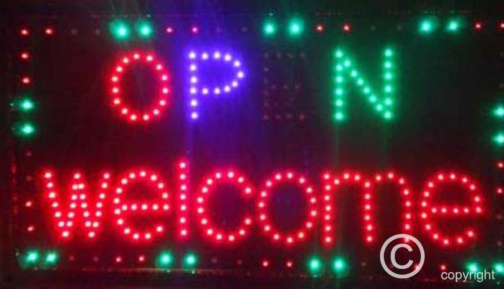 Large 2 mode Flashing open-welcome led new window Shop signs