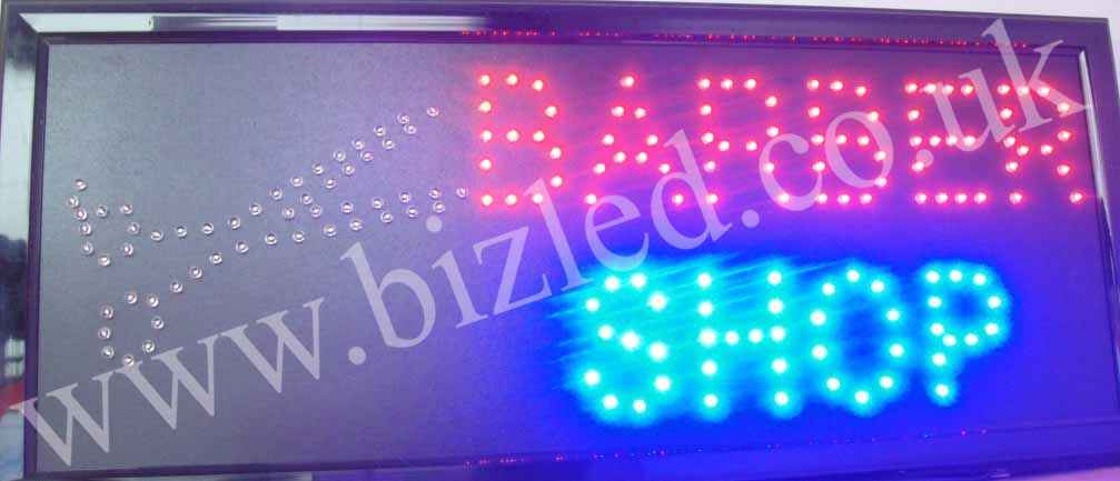 Large 2 mode Flashing BARBER Hairdressing led new window Shop signs