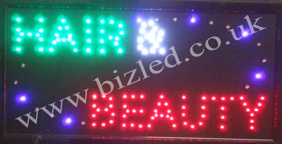 2 mode Flashing HAIR BEAUTY Hairdressing led new window Shop signs