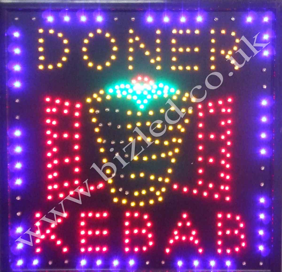 Large 2 mode Flashing DONER KEBAB catering led new window Shop signs