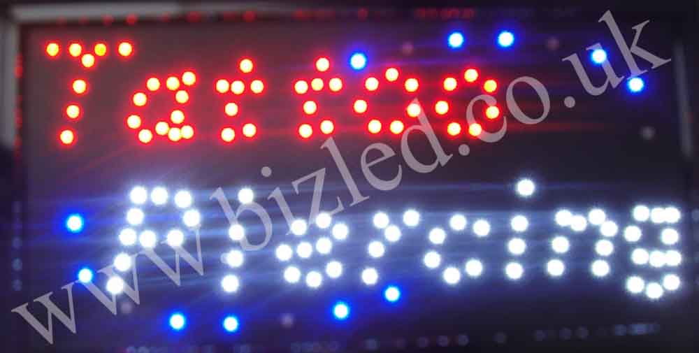 2 mode Flashing tatoo pierceing led new window Shop signs