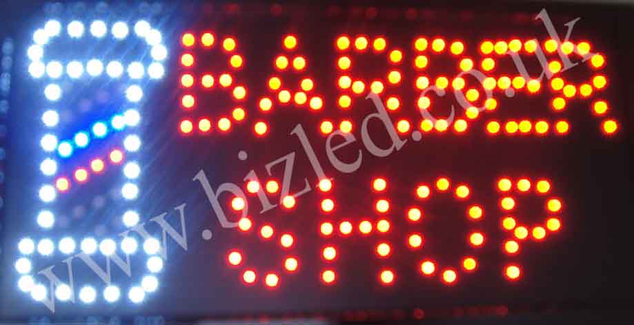 2 mode Flashing barbar shop with symbol led new window Shop signs