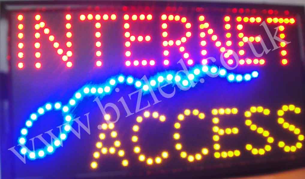 Large 2 mode Flashing internet access led new window Shop signs
