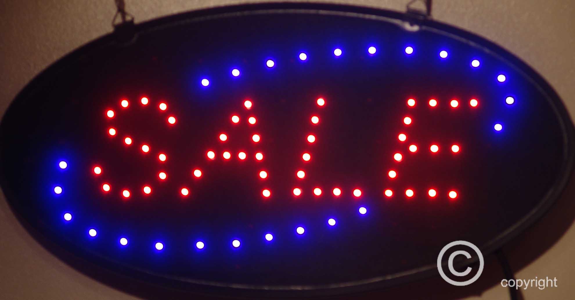 2 mode Flashing SALE led new window Shop signs