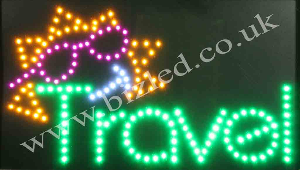 QUALITY FLASHING TRAVEL LED new window shop signs