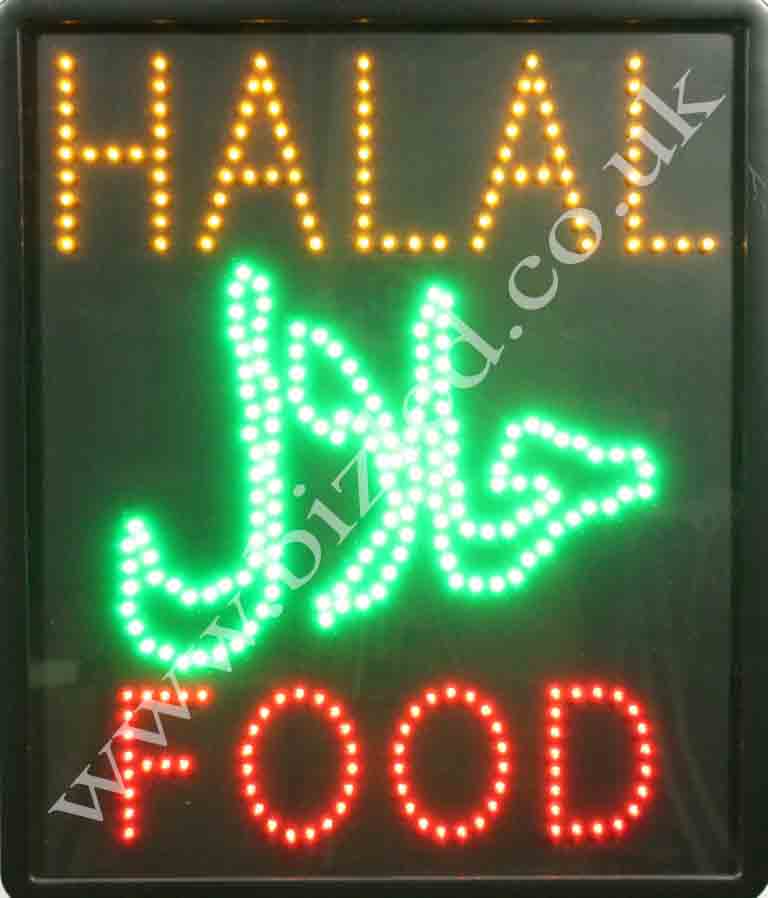 QUALITY FLASHING HALAL FOOD catering LED new shop signs
