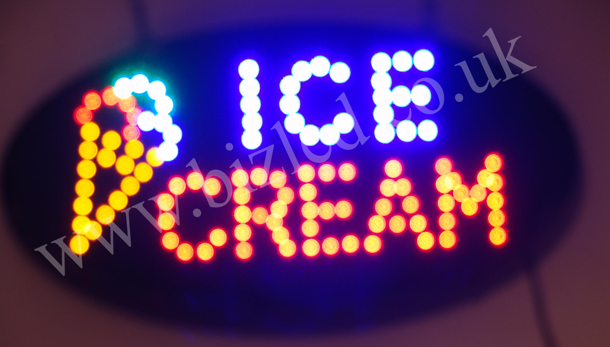 2 mode Flashing ICE CREAM OVAL led new window Shop signs