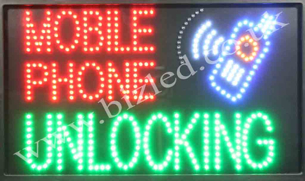 QUALITY FLASHING MOBILE PHONE UNLOCKING LED new shop signs