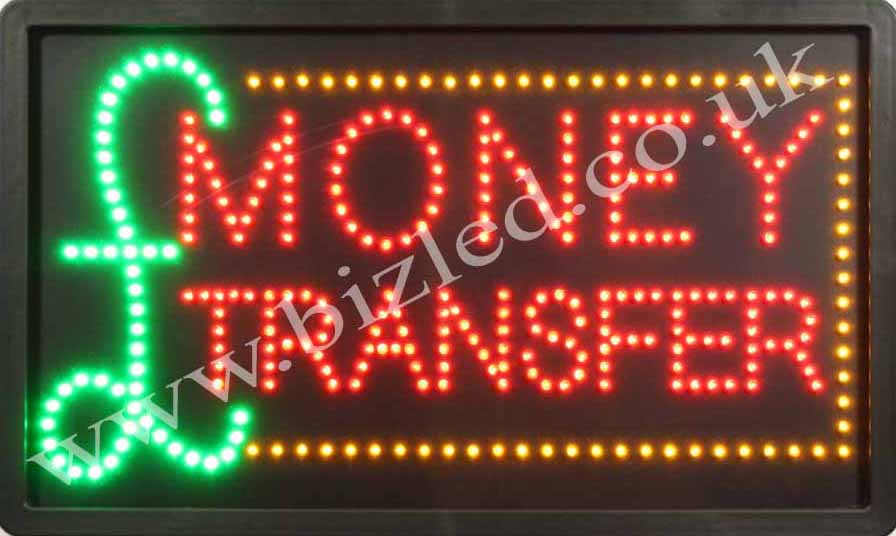 QUALITY FLASHING MONEY TRANFER LED new window shop signs