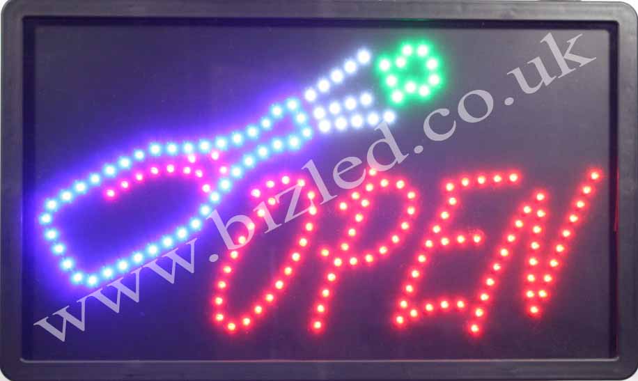 QUALITY FLASHING OPEN BOTTLE LED new window shop signs