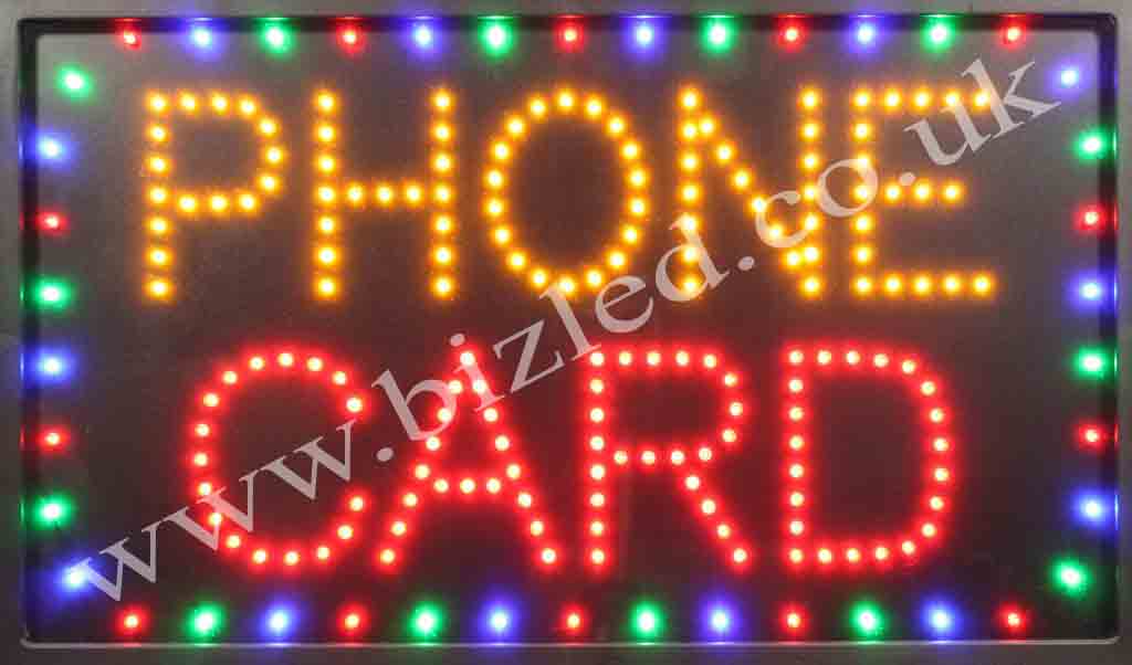 QUALITY FLASHING PHONE CARD LED new window shop signs