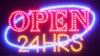 QUALITY FLASHING OPEN 24 HOURS LED new window shop signs