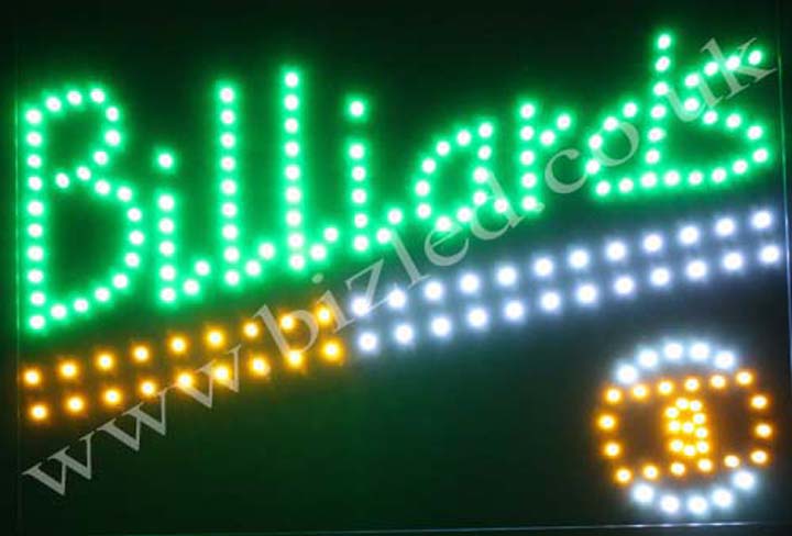 QUALITY FLASHING BILLIARDS LED new window shop signs
