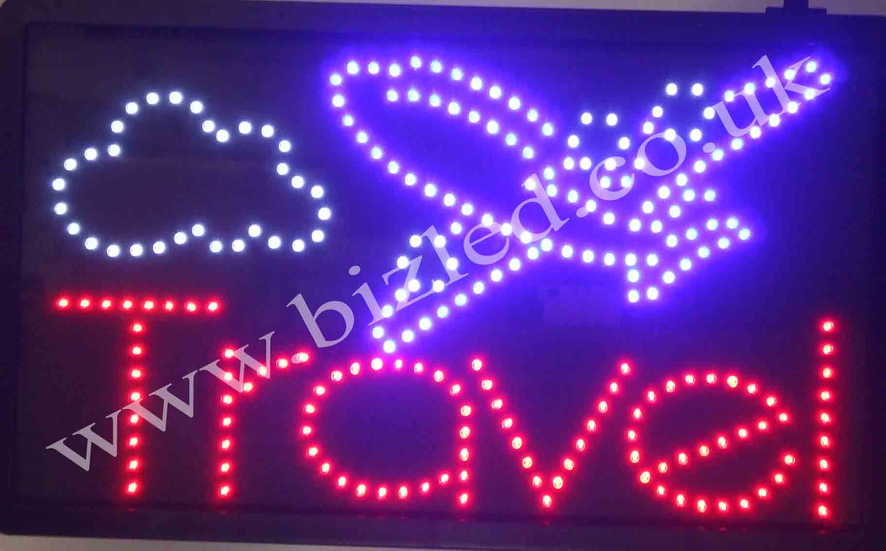 QUALITY FLASHING TRAVEL LED new window shop signs