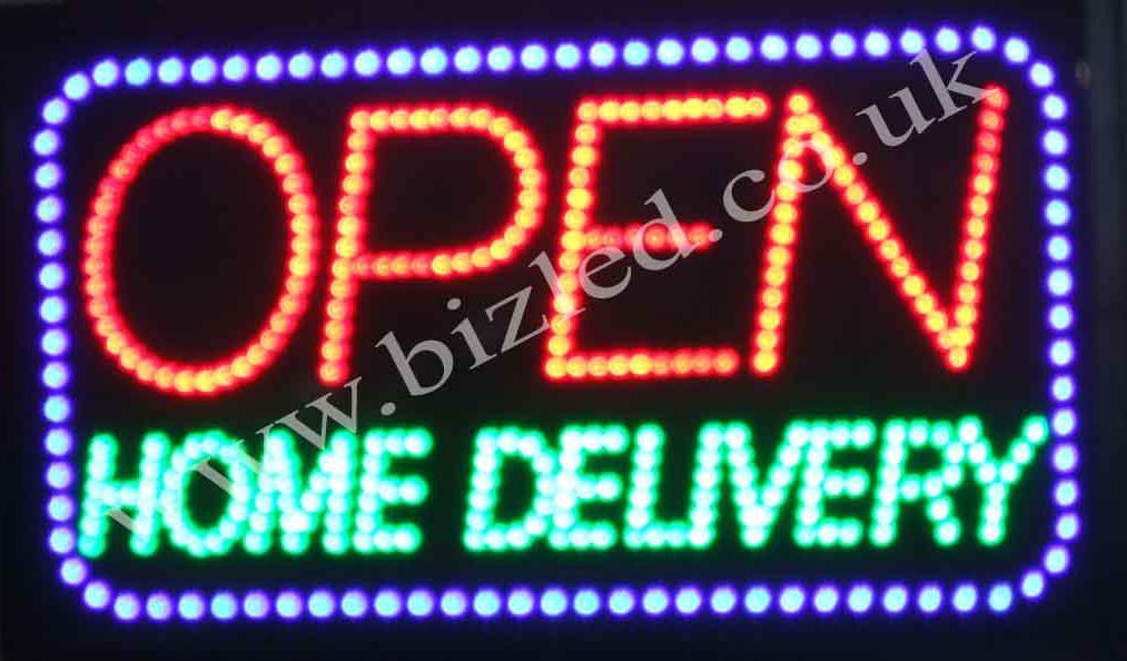 QUALITY FLASHING OPEN HOME DELIVERY catering LED new shop signs