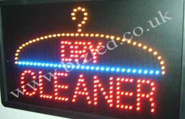 QUALITY FLASHING DRY CLEANER LED new window shop signs