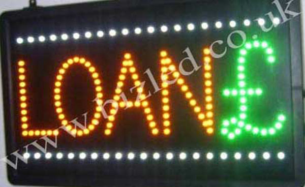 QUALITY FLASHING LOAN £ LED new window shop signs