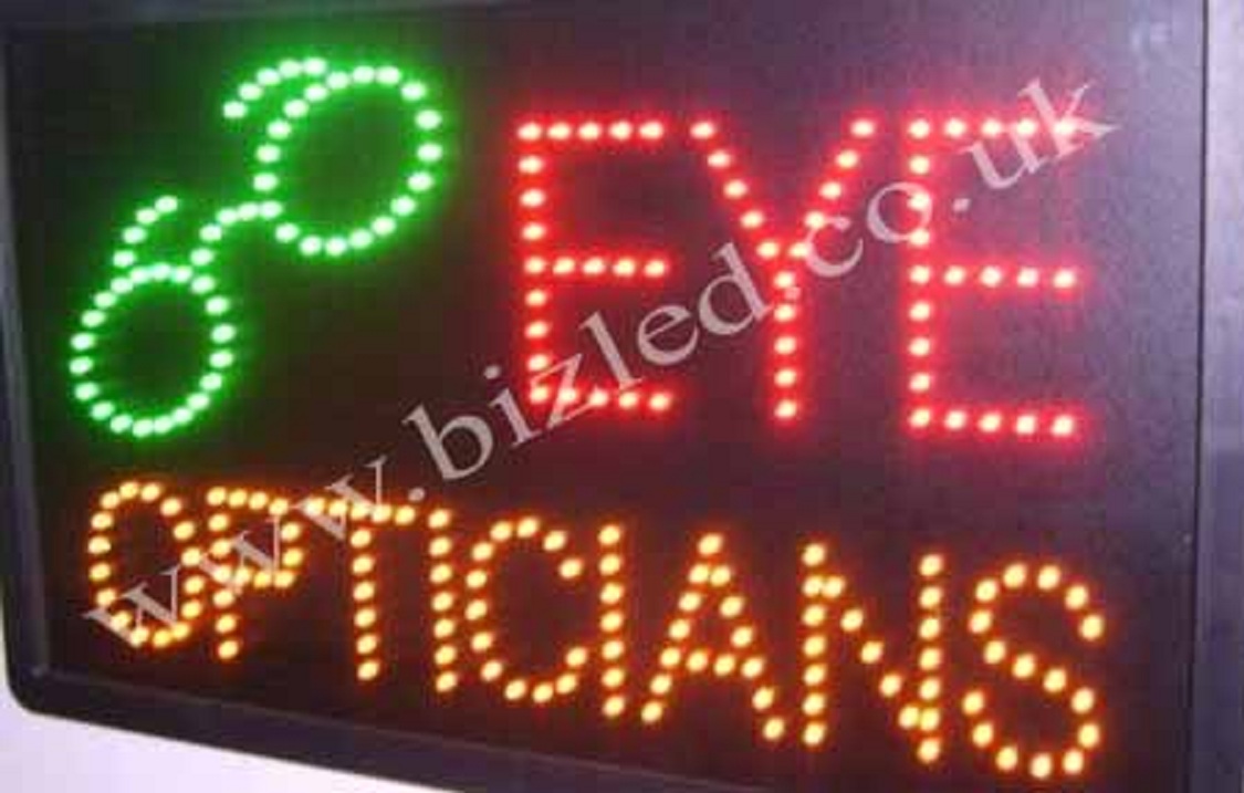 QUALITY FLASHING EYE OPTICIANS LED new window shop signs