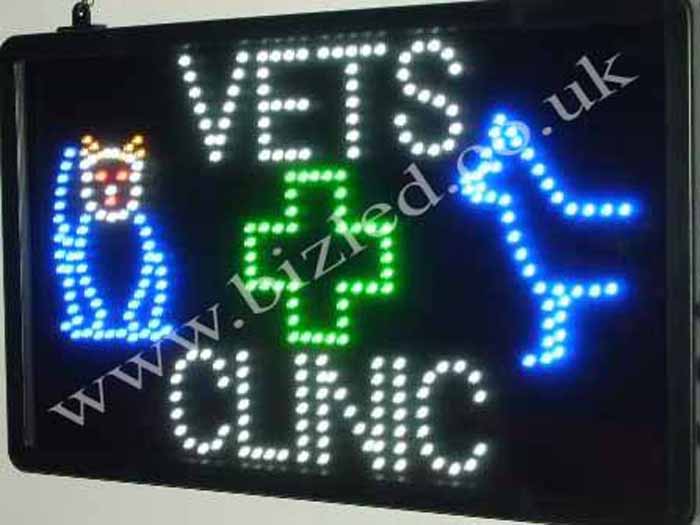 QUALITY FLASHING VETS CLINIC LED new window shop signs