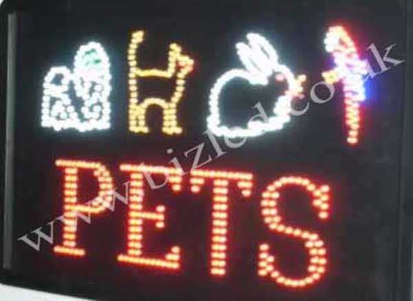 QUALITY FLASHING PETS LED new window shop signs