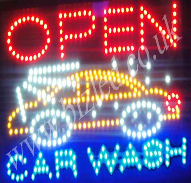 QUALITY FLASHING CAR WASH LED new window shop signs