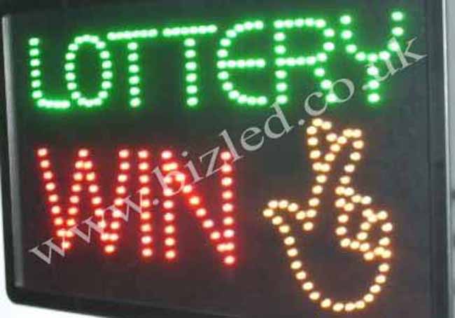 QUALITY FLASHING LOTTERY LED new window shop signs