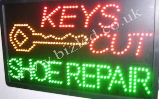 QUALITY FLASHING KEYS-SHOE REPAIR LED new shop signs