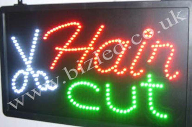 QUALITY FLASHING HAIR CUT Hairdressing LED new shop signs