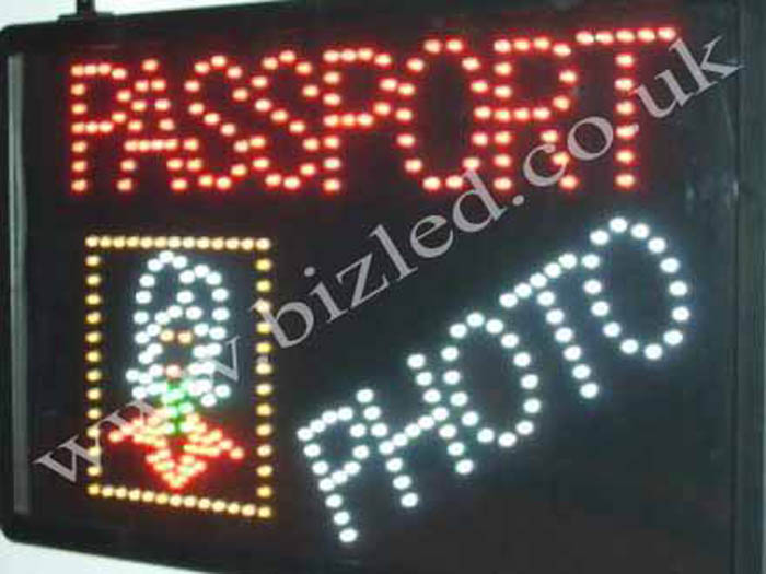 QUALITY FLASHING PASSPORT LED new window shop signs