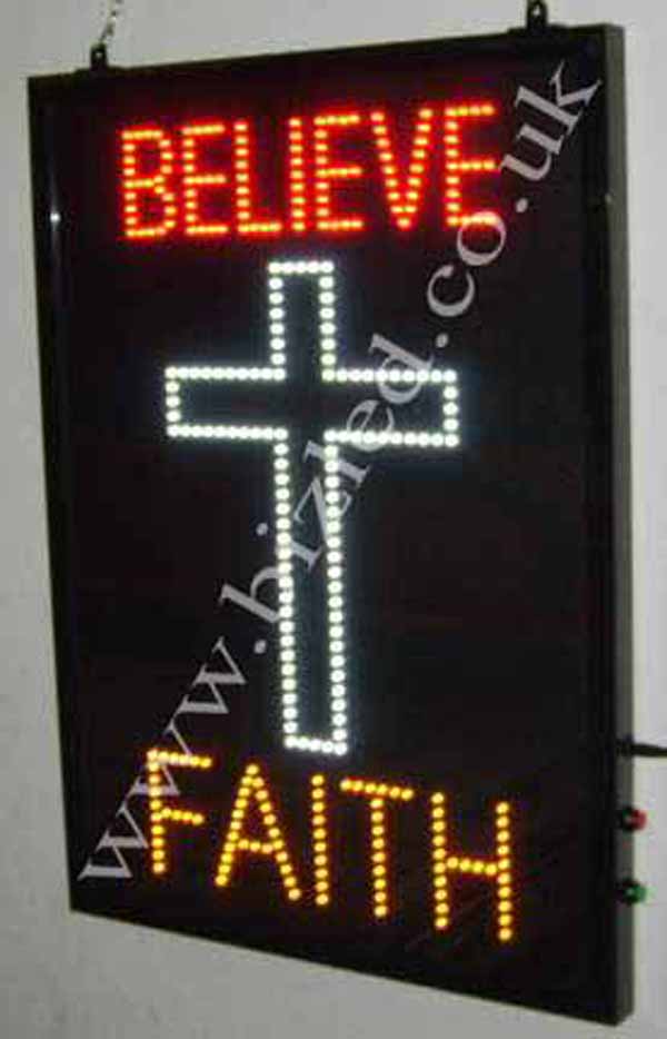 QUALITY FLASHING BELIEVE FAITH church LED new shop signs