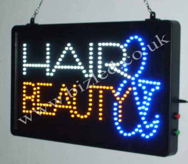 QUALITY FLASHING HAIR BEAUTY Hairdressing LED new shop signs