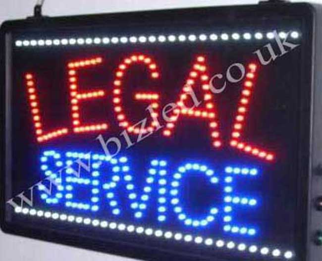 QUALITY FLASHING LEGAL SERVICES LED new window shop signs