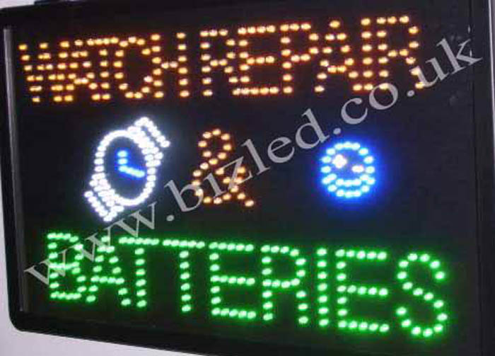 QUALITY FLASHING WATCH REPAIRS batteries LED new shop signs