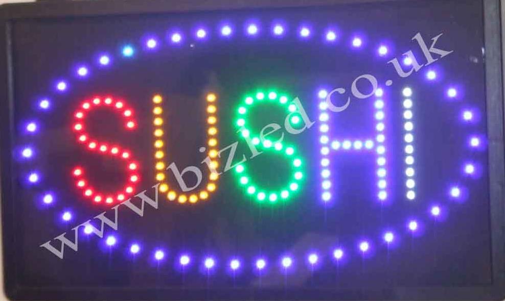 QUALITY FLASHING SUSHI catering LED new window shop signs