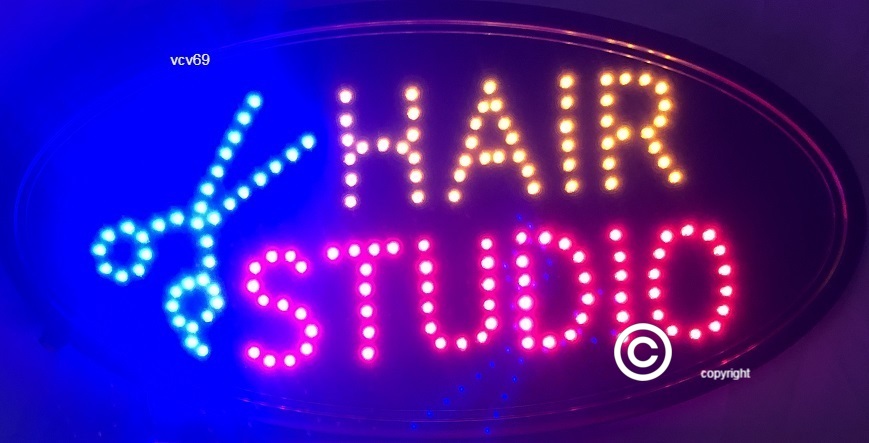 2 mode Flashing HAIR STUDIO Hairdressing led new window Shop signs