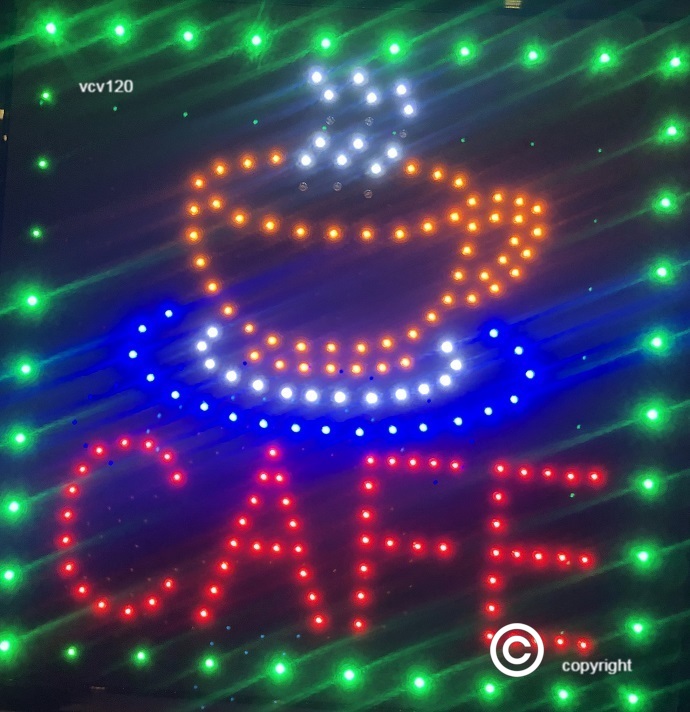 Large 2 mode Flashing cafe led new window Shop signs