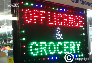 Large 2 mode Flashing OFF LICIENCE Groceries food led new window Shop signs