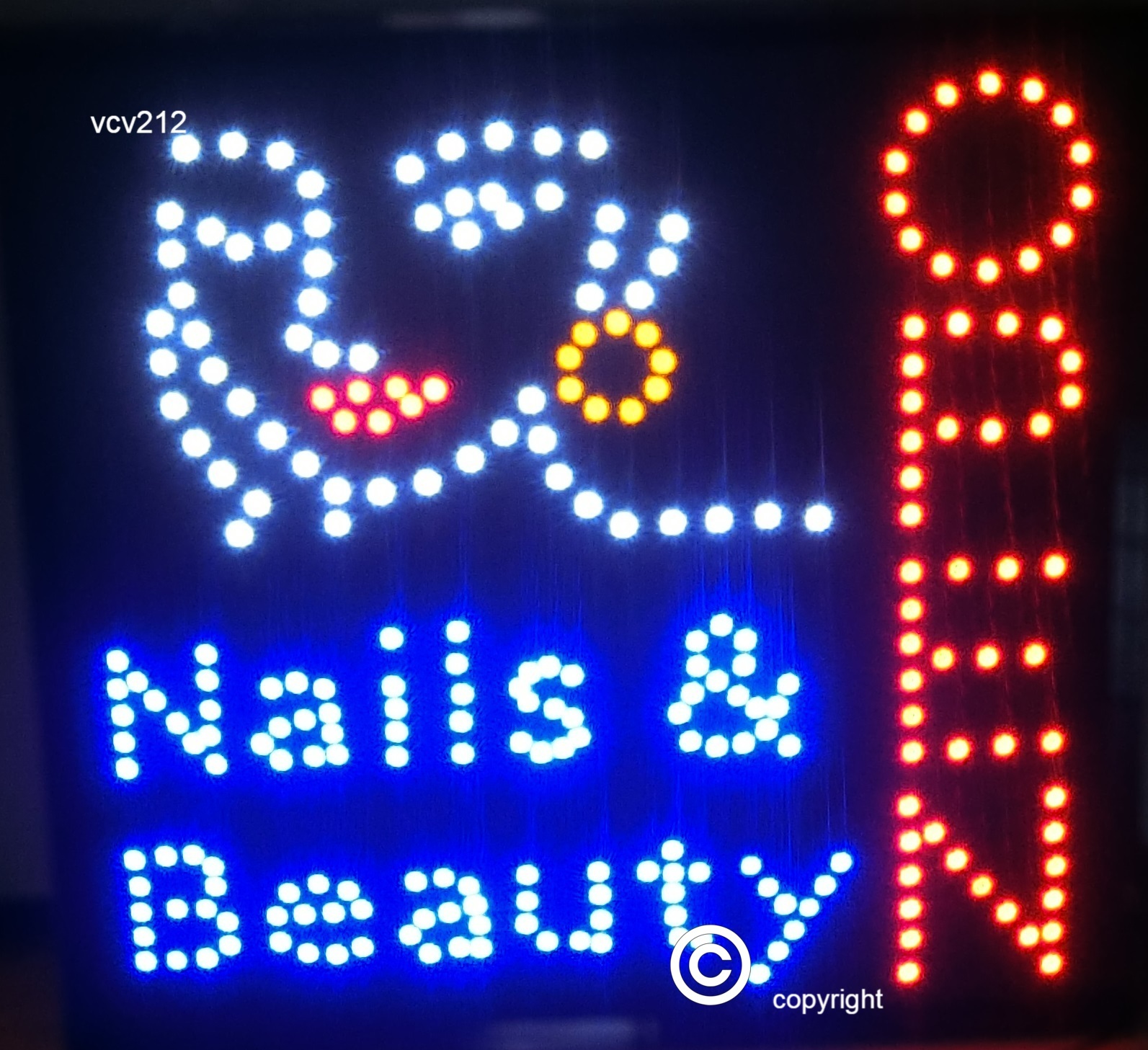 Large 2 mode Flashing nails beauty salon led new window Shop signs