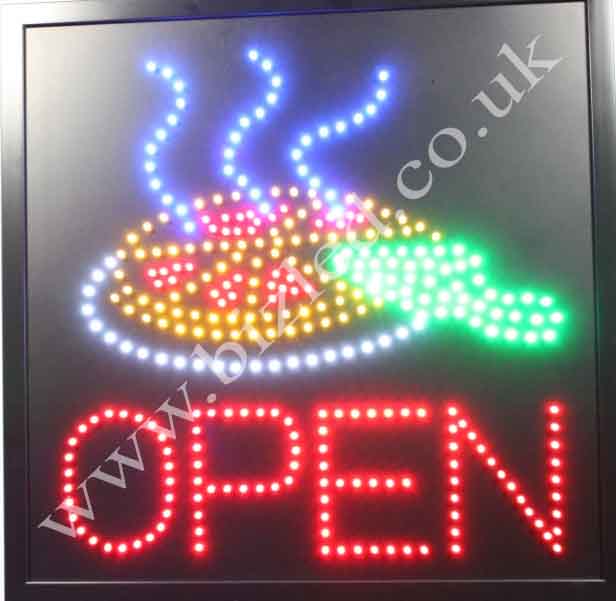 QUALITY FLASHING OPEN PIZZA catering LED new shop signs