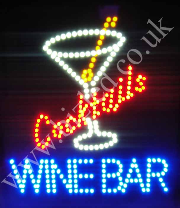 QUALITY FLASHING COCKTAIL WINE BAR LED new shop signs