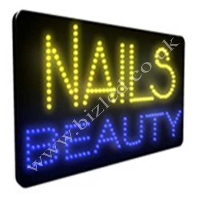 QUALITY FLASHING NAIL BEAUTY LED new window shop signs