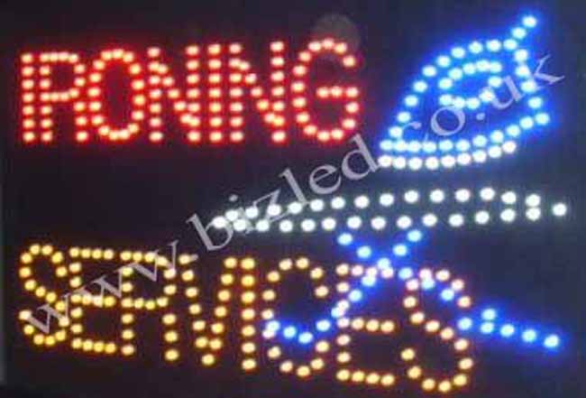 QUALITY FLASHING IRONING LED new window shop signs
