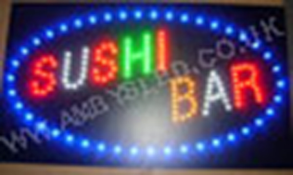 QUALITY FLASHING SUSHI BAR catering LED new window shop signs